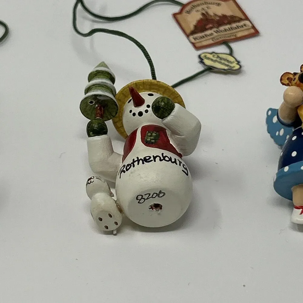 Kathe Wohlfahrt Rothenburg Germany Christmas Wood Ornaments Lot Of 3